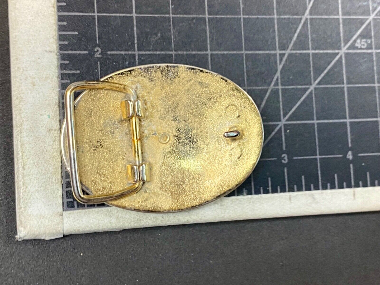 Vintage horse head inside of lucky horseshoe two toned western belt buckle
