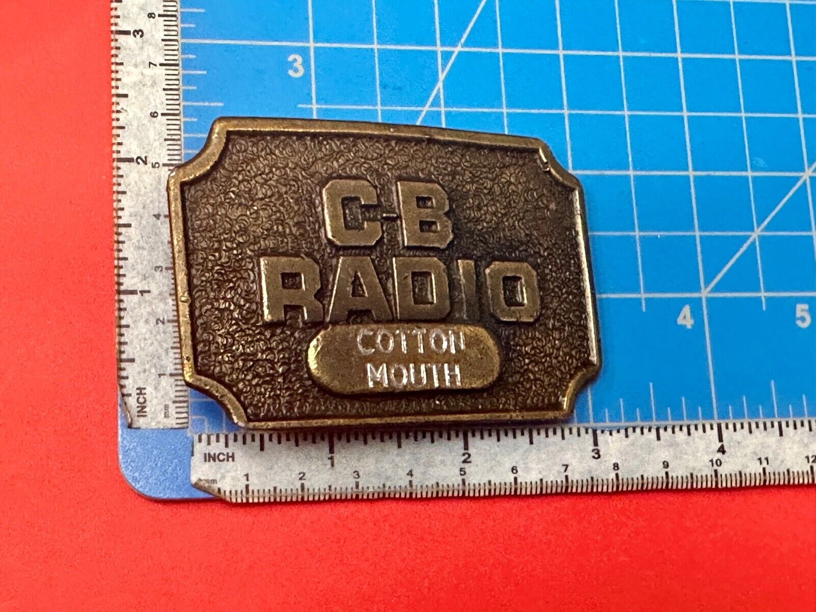 Vintage CB Radio Semi Big rig drivers Tiffany Studio belt buckle - engraved