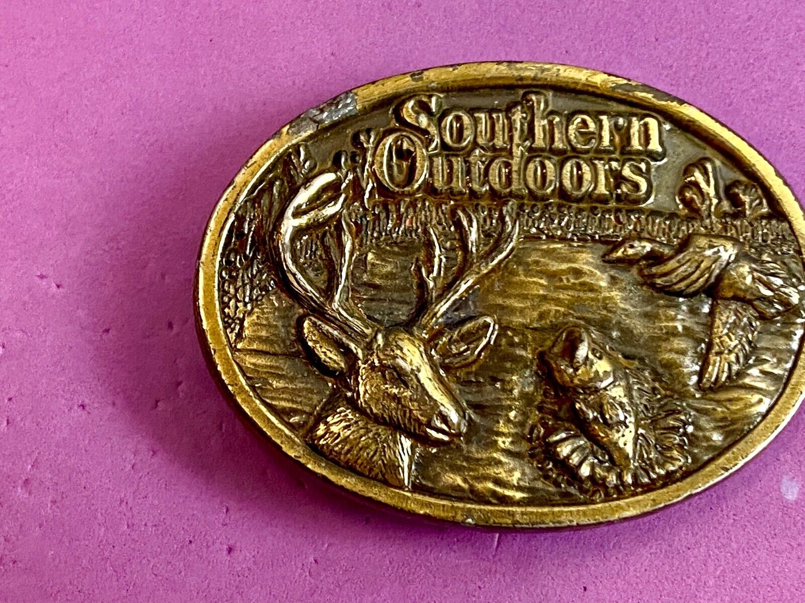 Vintage 1980's  Southern Outdoor Magazine LIMITED Belt Buckle - Made in USA