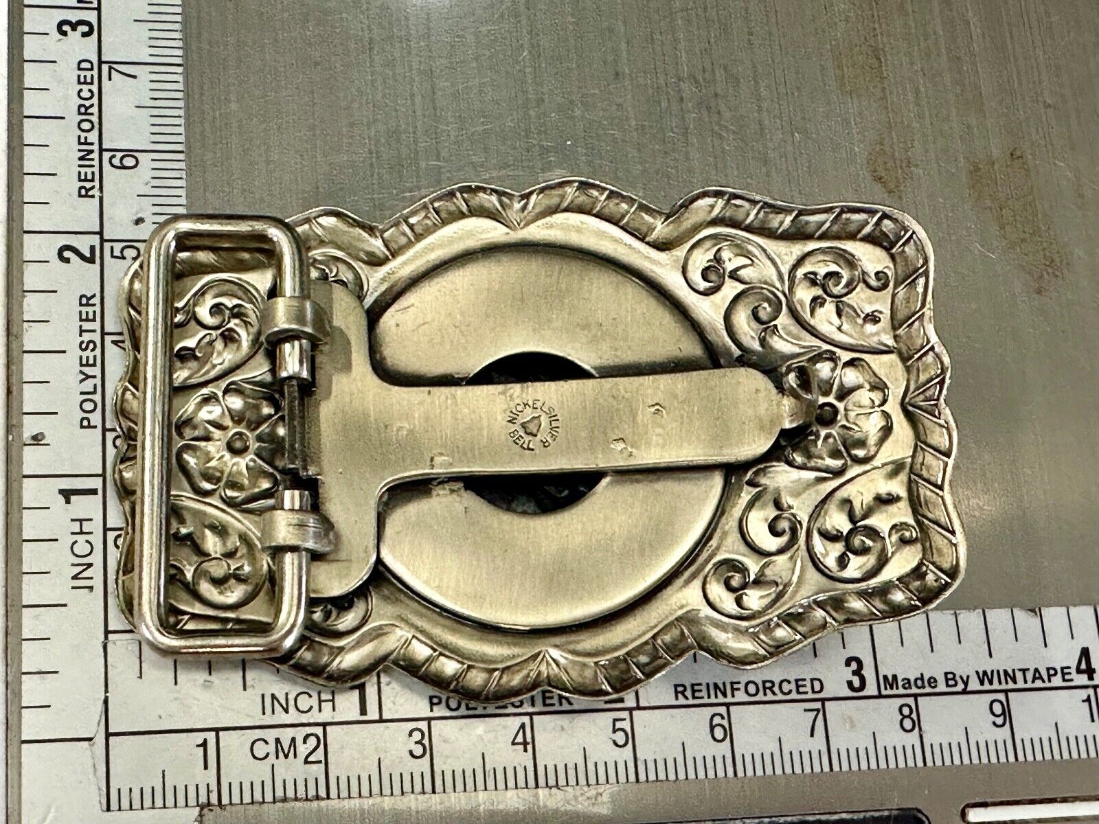 BELL Trading Post NICKEL SILVER Horse head bust profile belt buckle