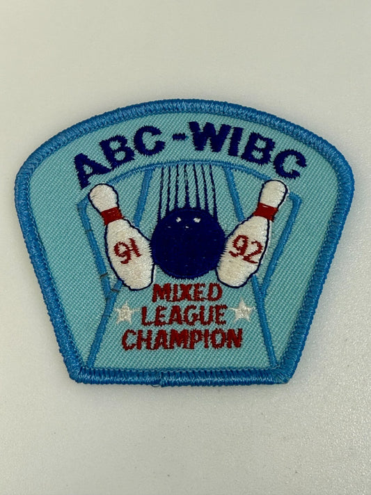 ABC- WIBC Bowling Mixed League Champion 91-92 Vintage Sports  Souvenir Patch