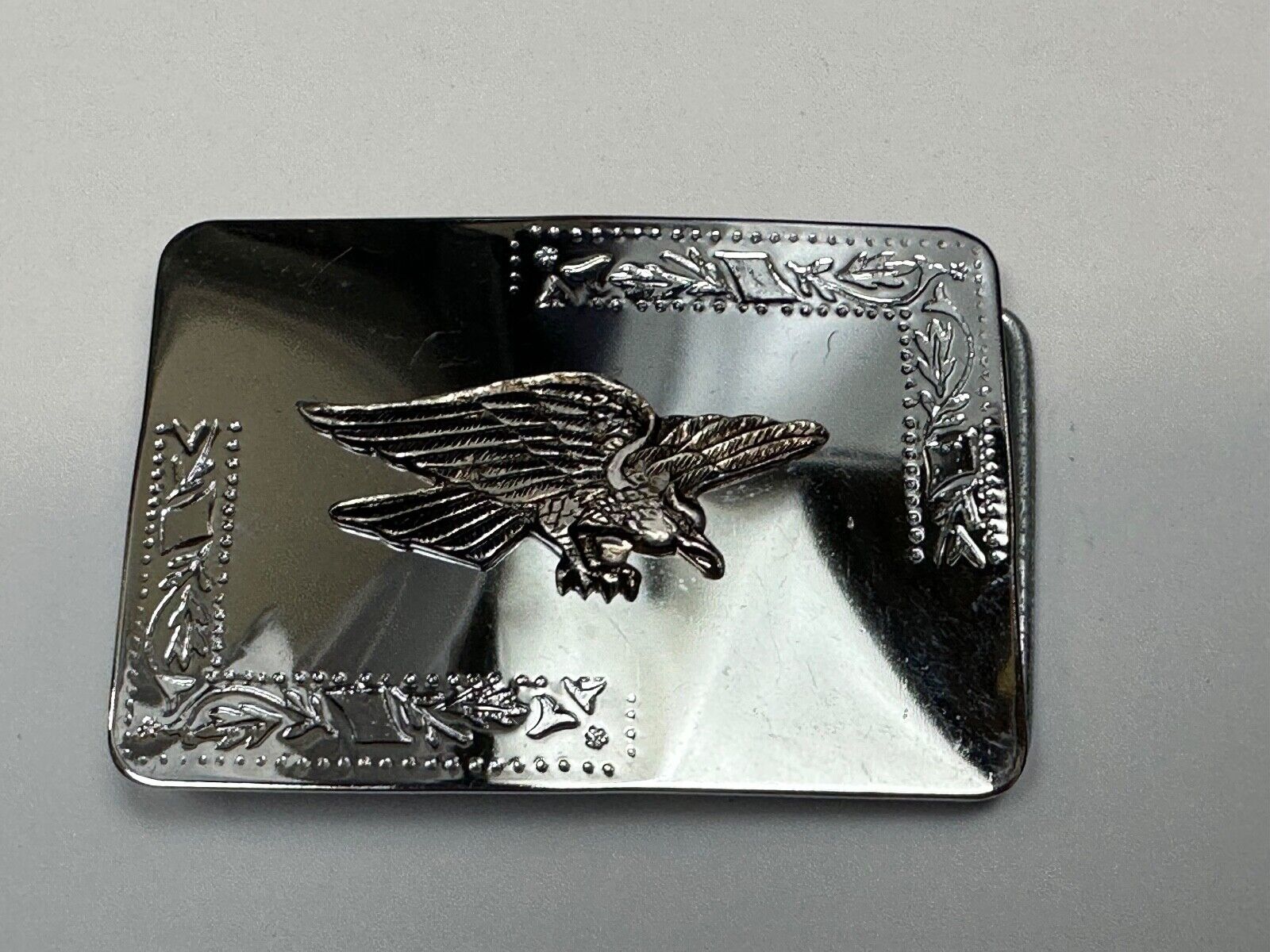 Vintage Hunting Flying Majestic Eagle on western mirrored two tone belt buckle