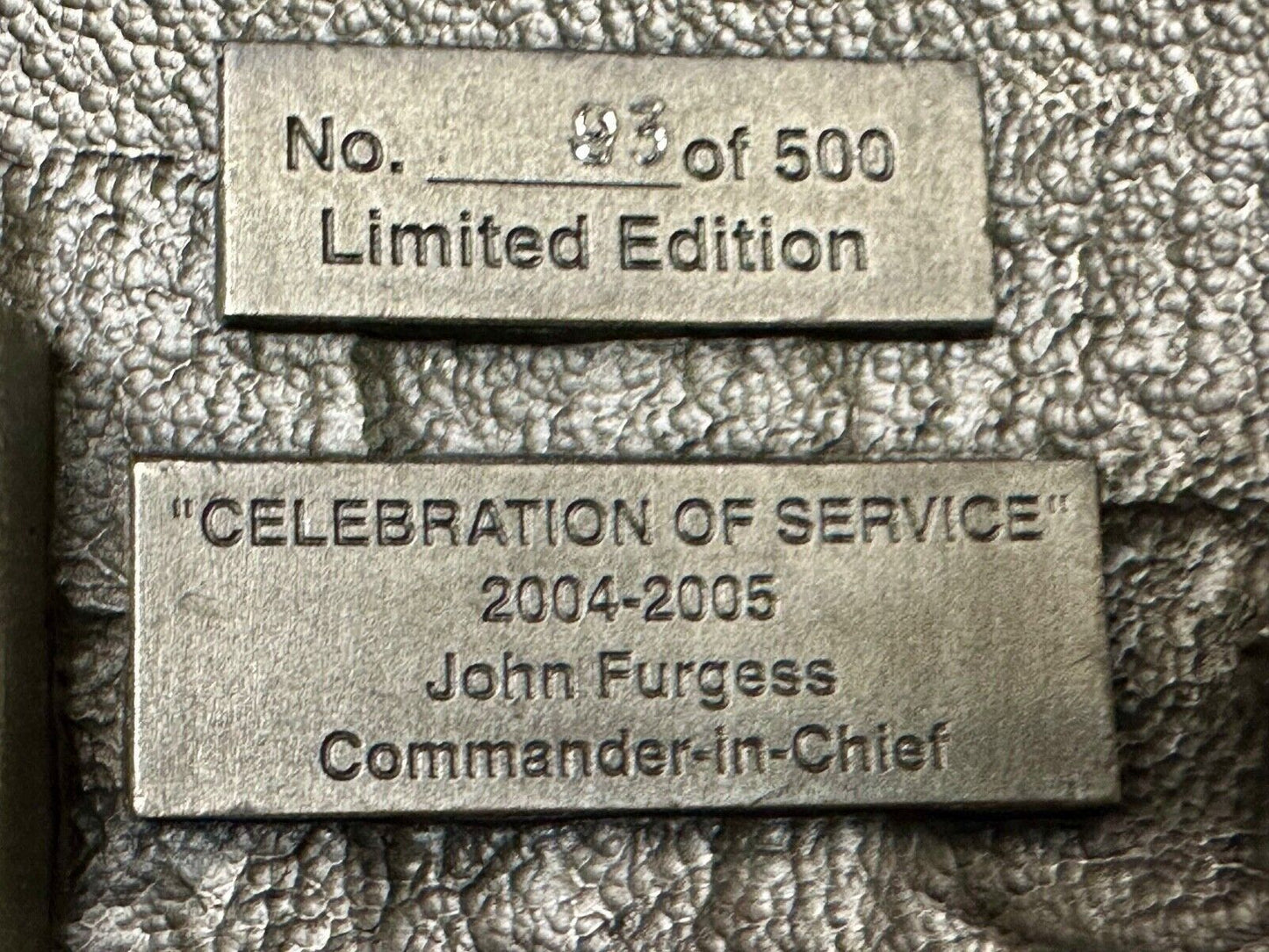 Veterans of foreign wars Celebration of Service Vintage Belt Buckle  1899 - 2005