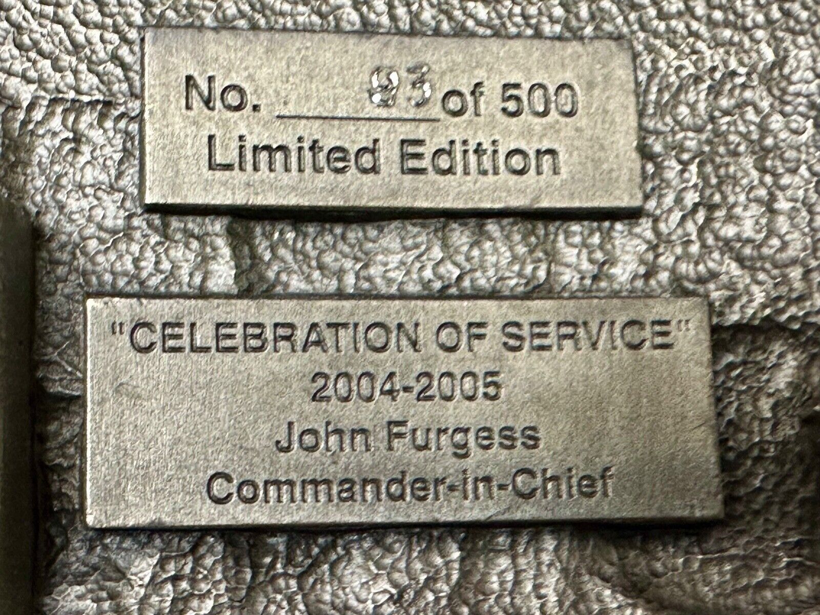 Veterans of foreign wars Celebration of Service Vintage Belt Buckle  1899 - 2005