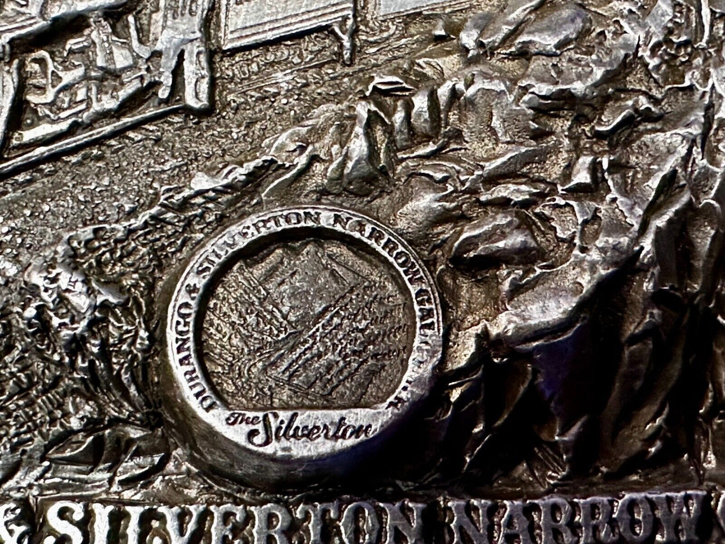 Train Rail Road Durango & Silverton Narrow Gauge C+J Vintage 1980s  Belt Buckle