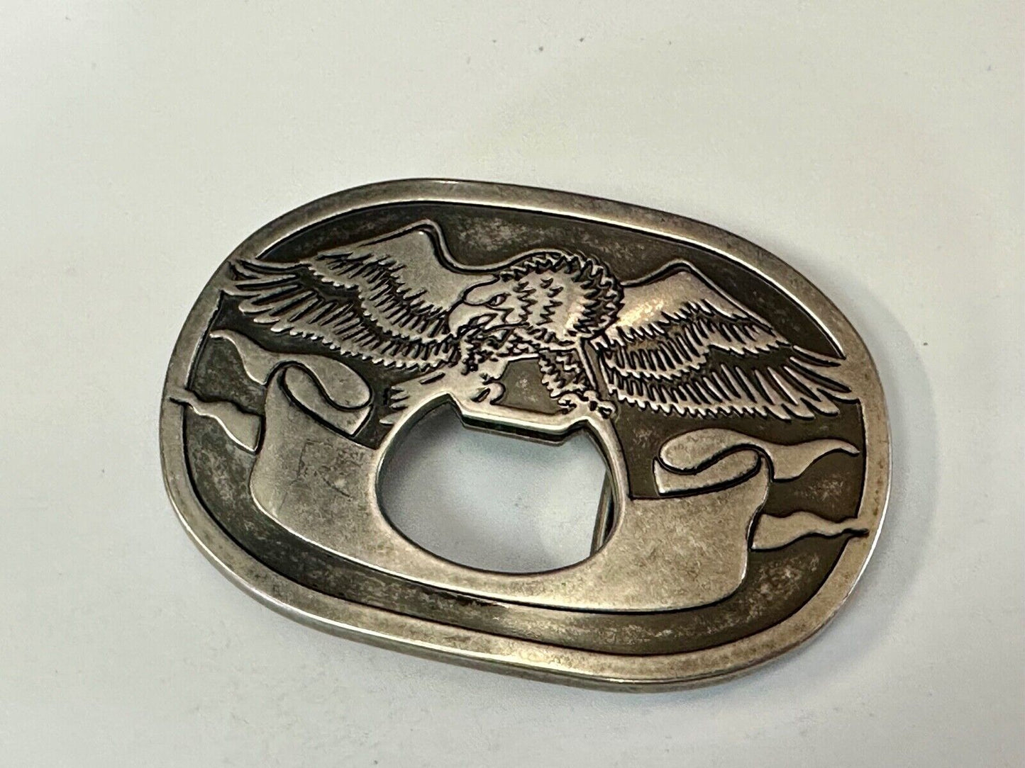 American Bald Eagle and Award Ribbon Belt Buckle and Bottle Oponer