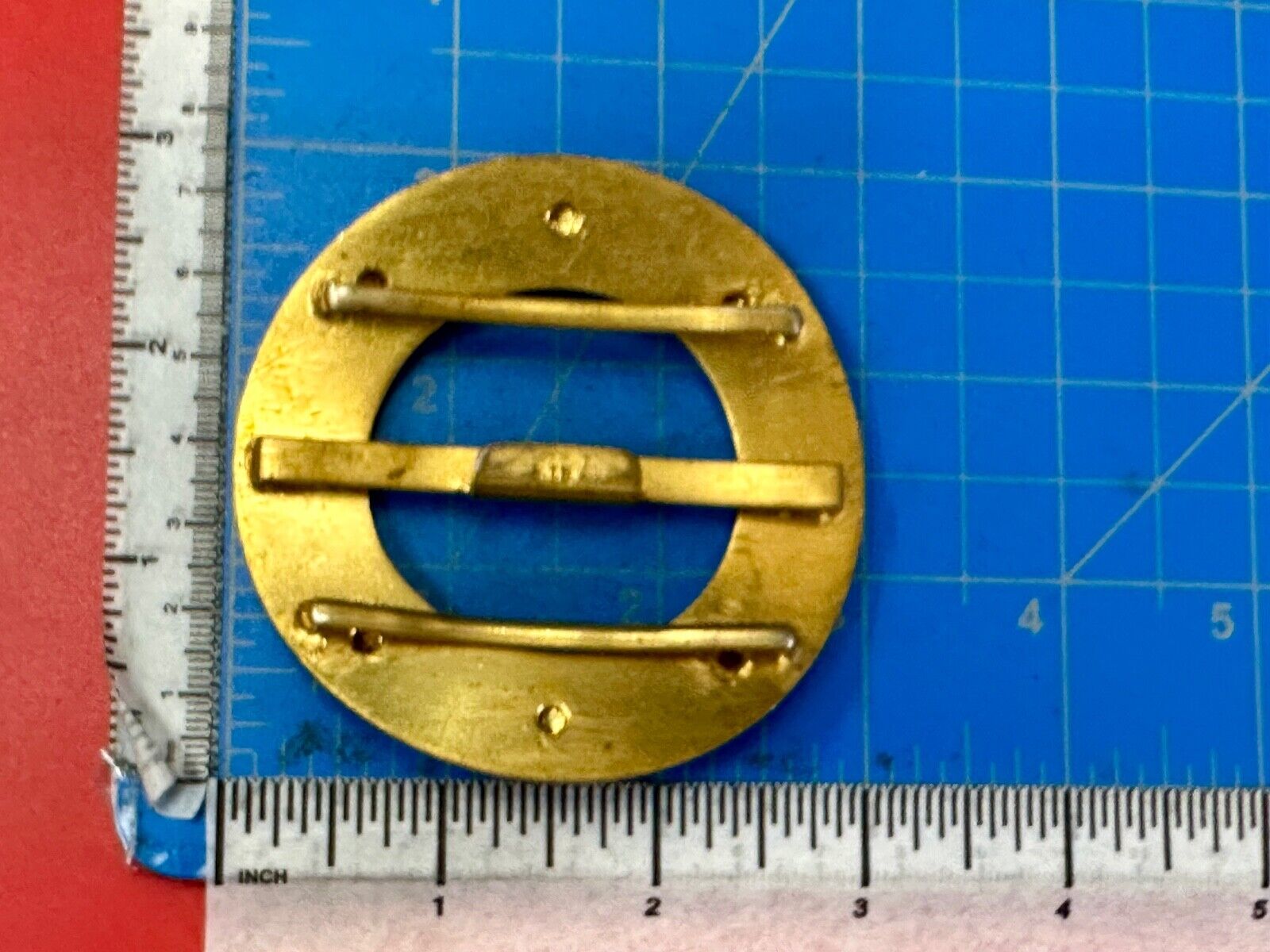 Turret & Bardach TB signed Antique round curved belt buckle slide sash