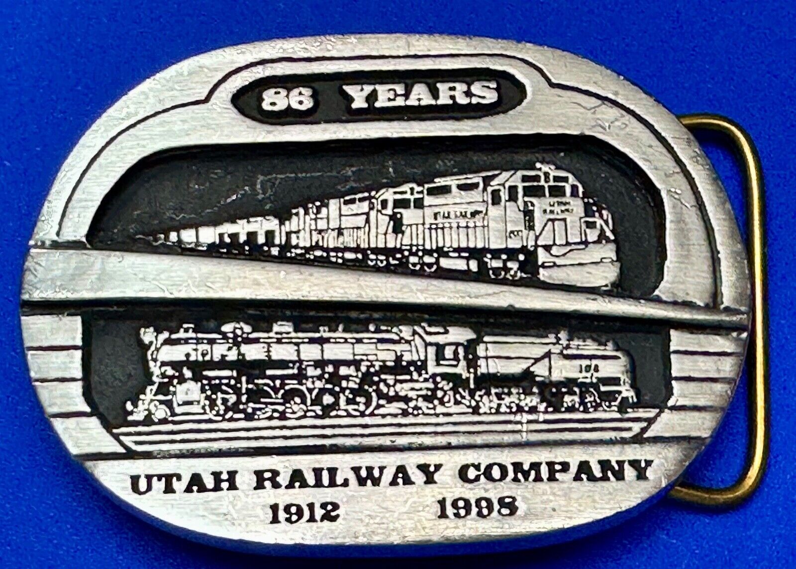 Utah Railway Company Vintage 1998 86 years Commemorative Gary Prazen Belt Buckle