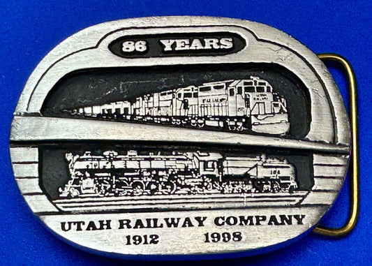 Utah Railway Company Vintage 1998 86 years Commemorative Gary Prazen Belt Buckle