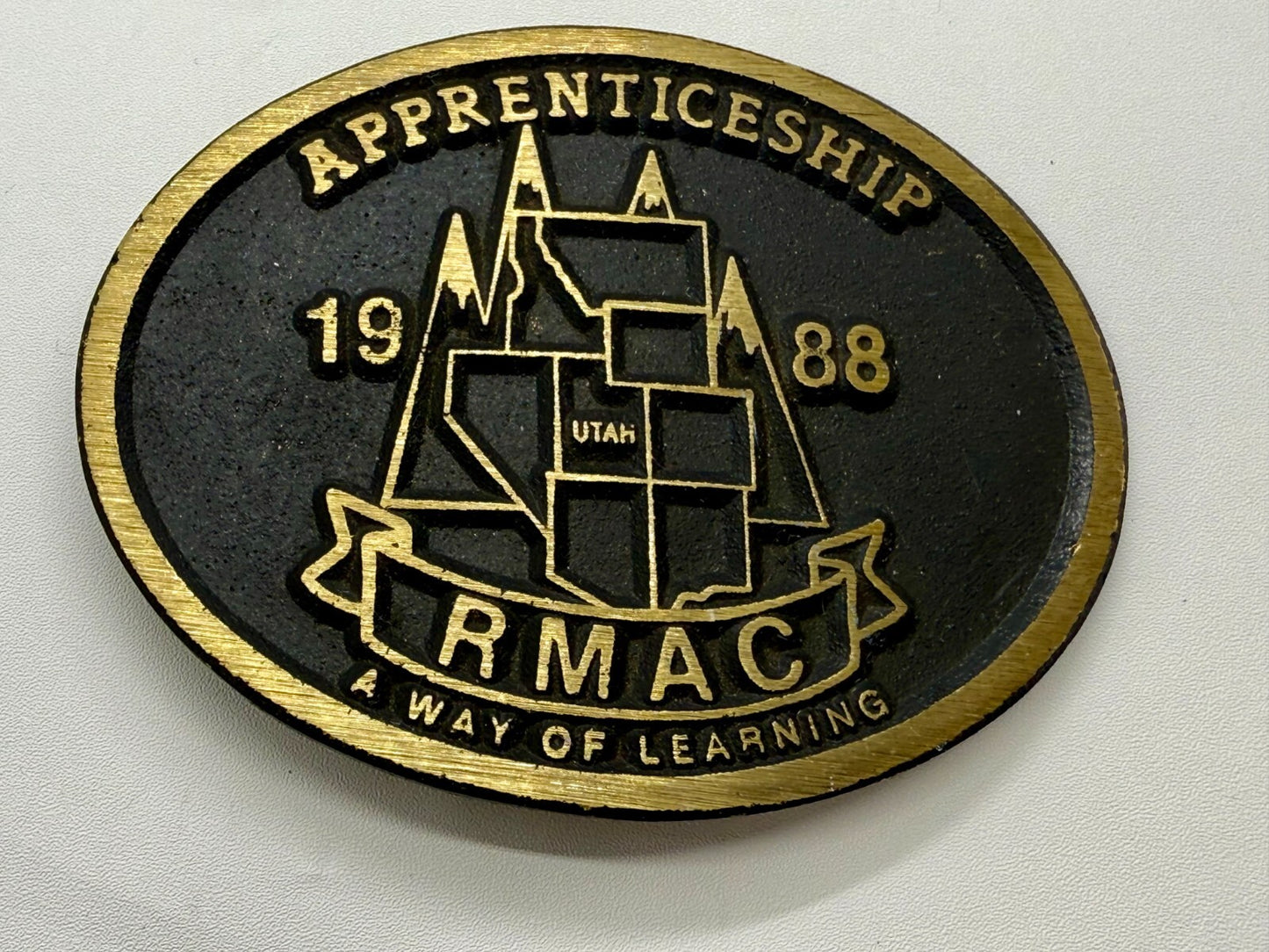 APPRENTICESHIP RMAC A WAY OF LEARNING UTAH Vintage 1988 Belt Buckle