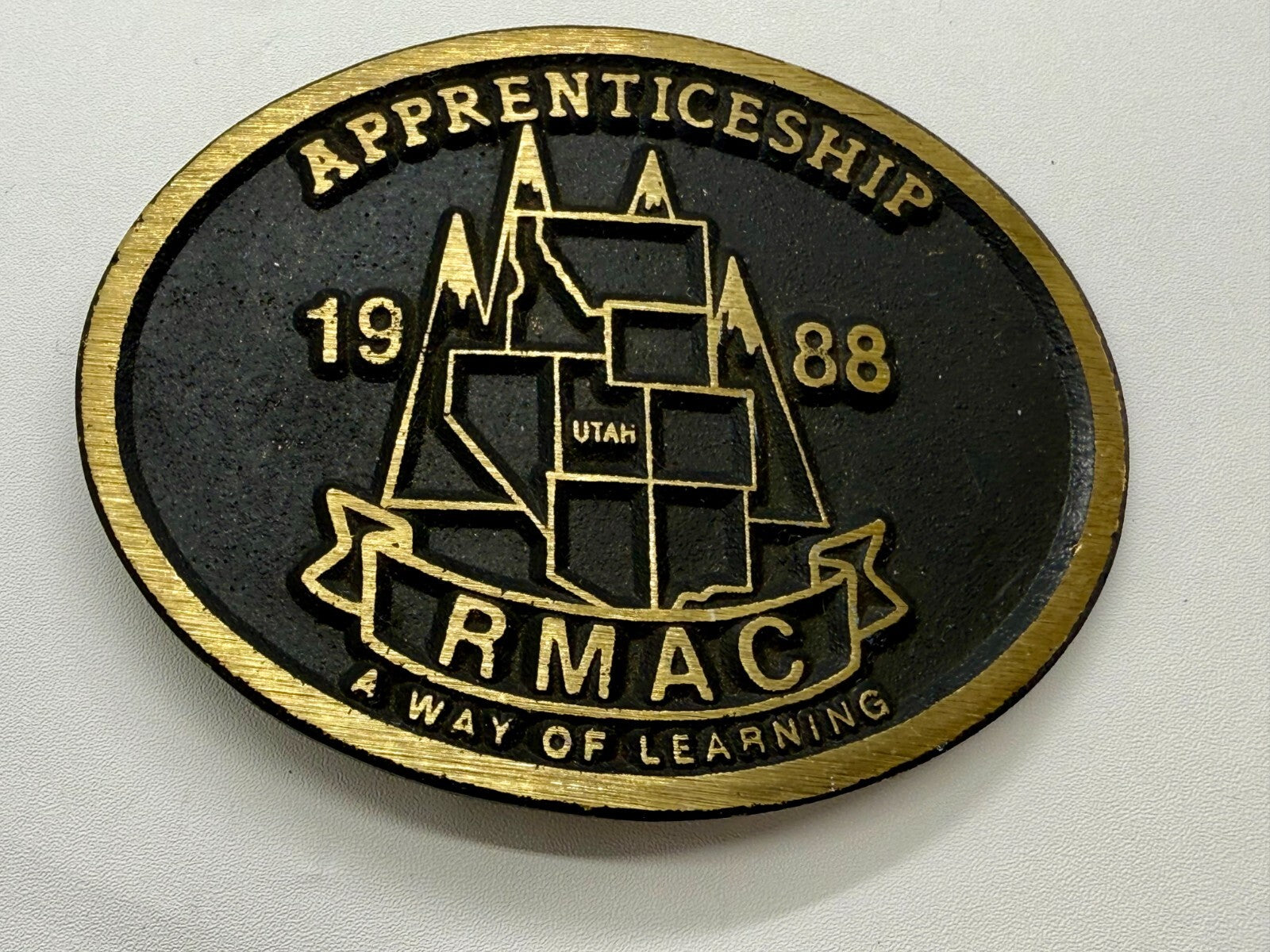 APPRENTICESHIP RMAC A WAY OF LEARNING UTAH Vintage 1988 Belt Buckle