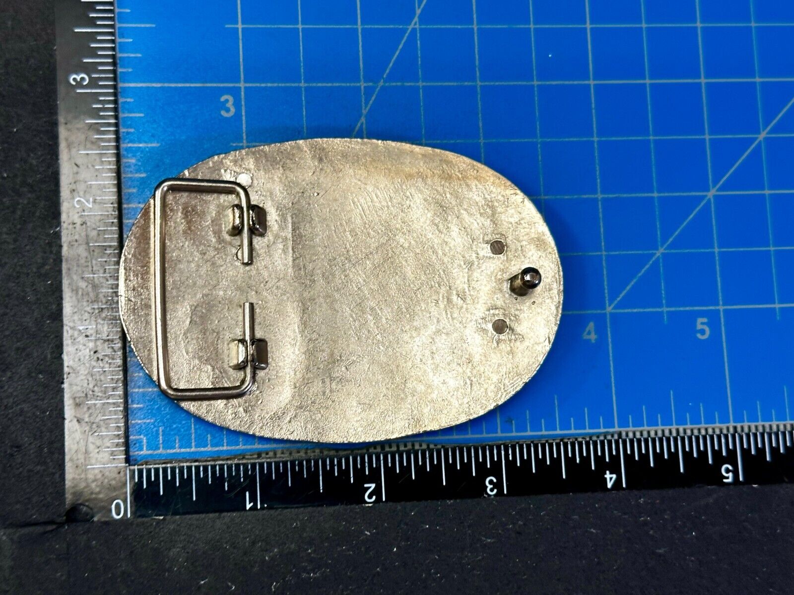 Artisan Made Pink Stones? on silver tone oval western Belt Buckle