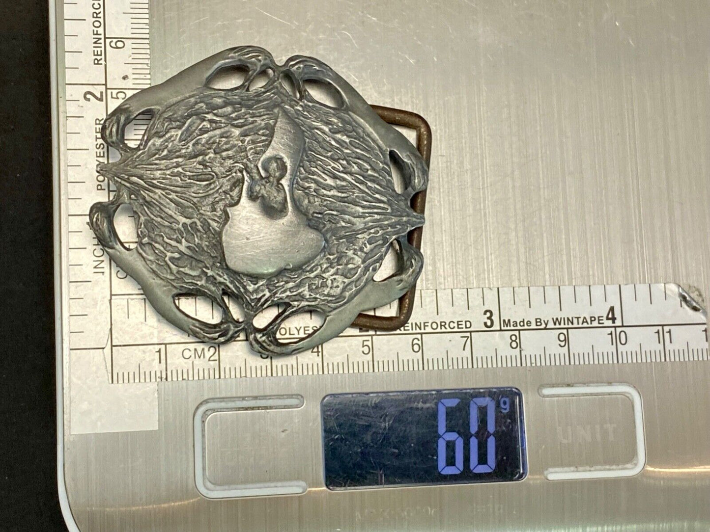 Abstract Duck, Birds Cowboys?   Unique Pewter Belt Buckle By Ojb 1999