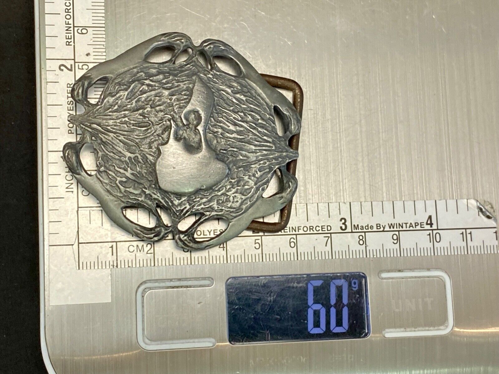 Abstract Duck, Birds Cowboys?   Unique Pewter Belt Buckle By Ojb 1999