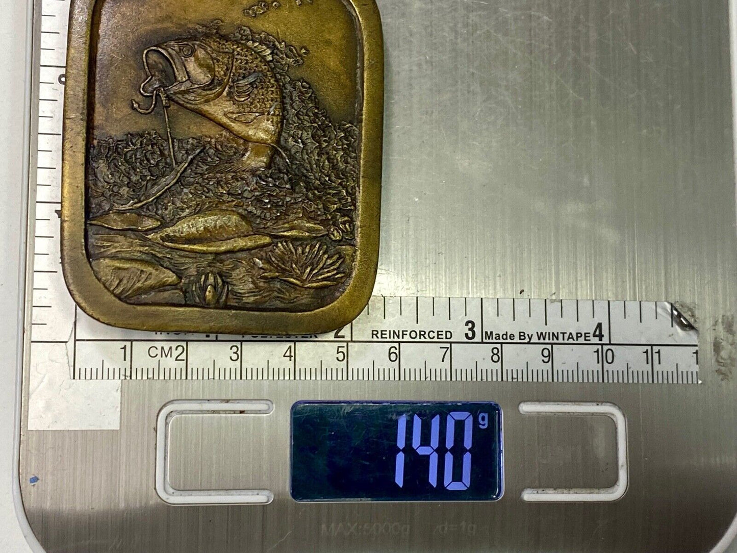 Vintage 1976  Freshwater Fishing- Jumping Bass On Hook Belt Buckle  Perfect Gift