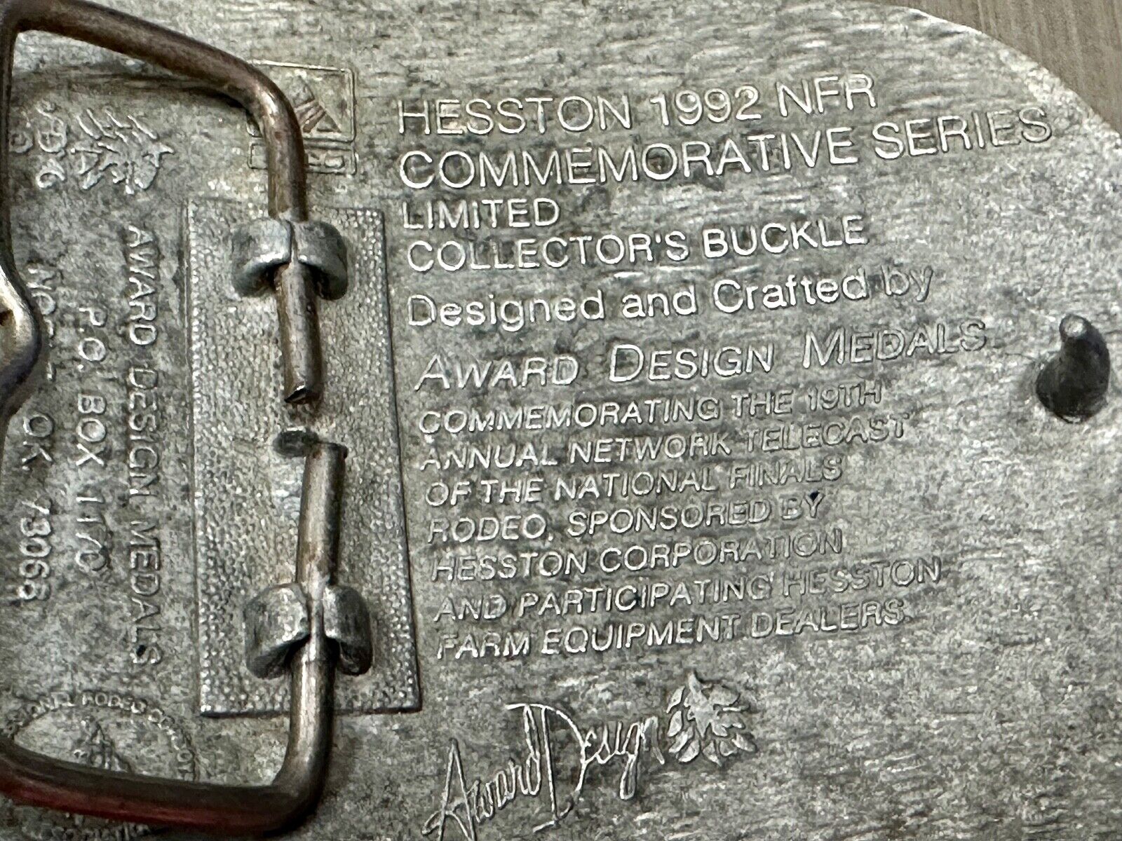 1992 Award Design Medals NFR National Finals Rodeo belt buckle