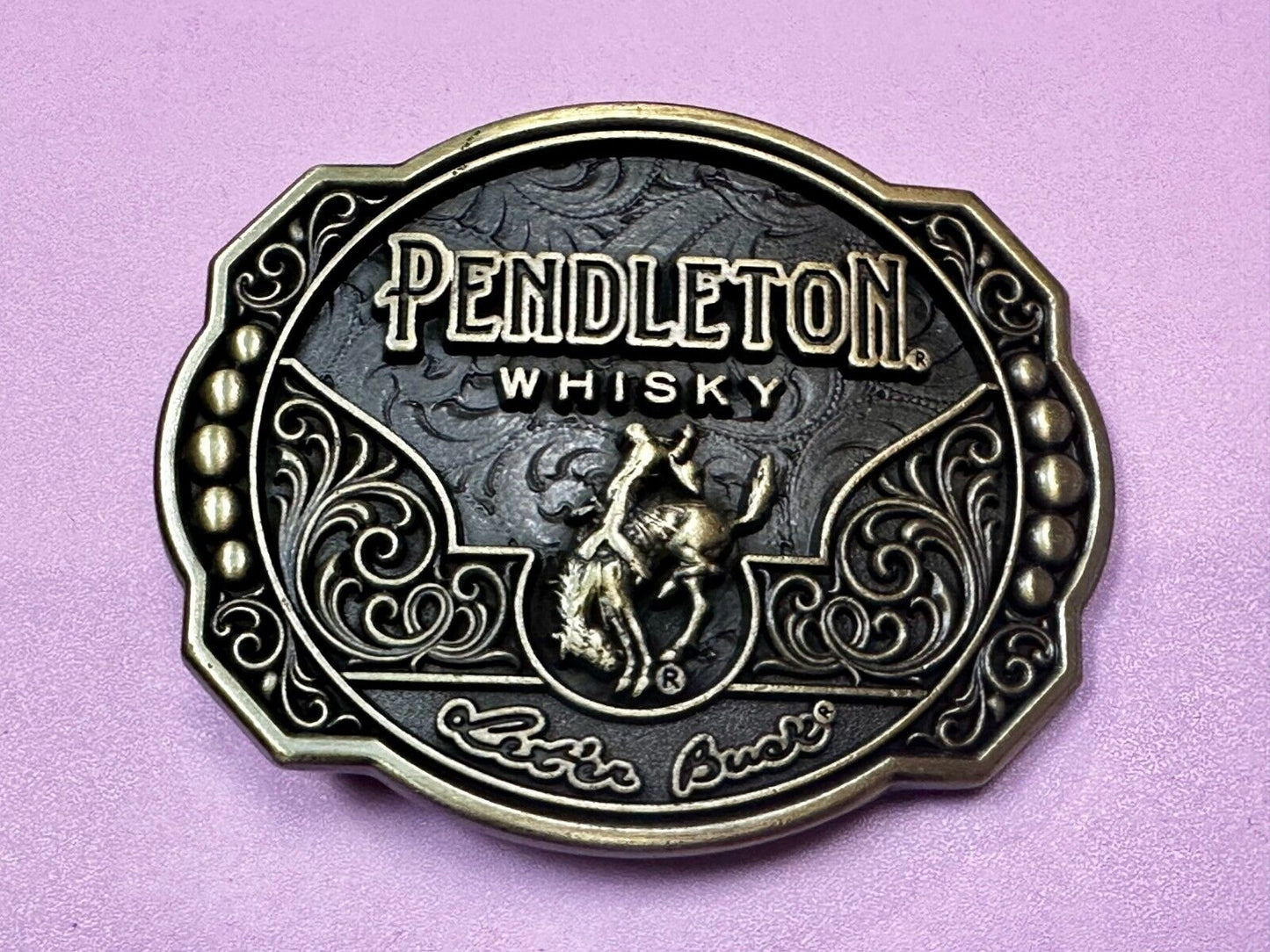 2024 Pendleton whiskey Let'er Buck Rodeo Cowboy Montana Silversmiths Belt Buckle