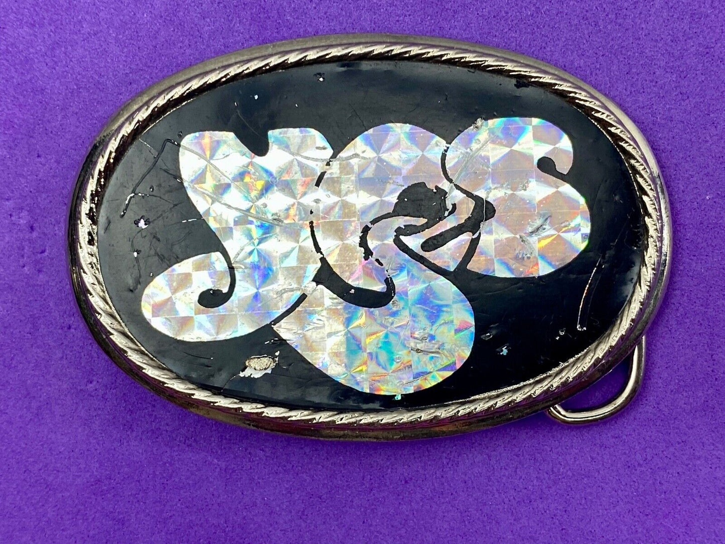  1970s **YES** MUSIC BAND COMMEMORATIVE HOLOGRAPHIC BELT BUCKLE 