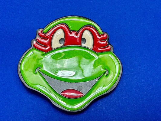 Teenage Mutant Ninja Turtle Raphael Red Mask Enamel Cutout Belt Buckle