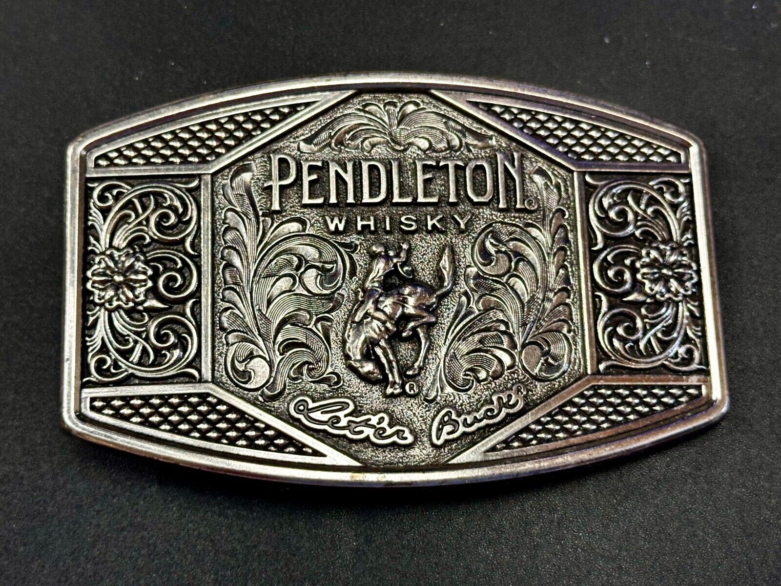 2022 Pendleton Whiskey Leter Buck Rodeo Cowboys Montana Silversmiths Belt Buckle