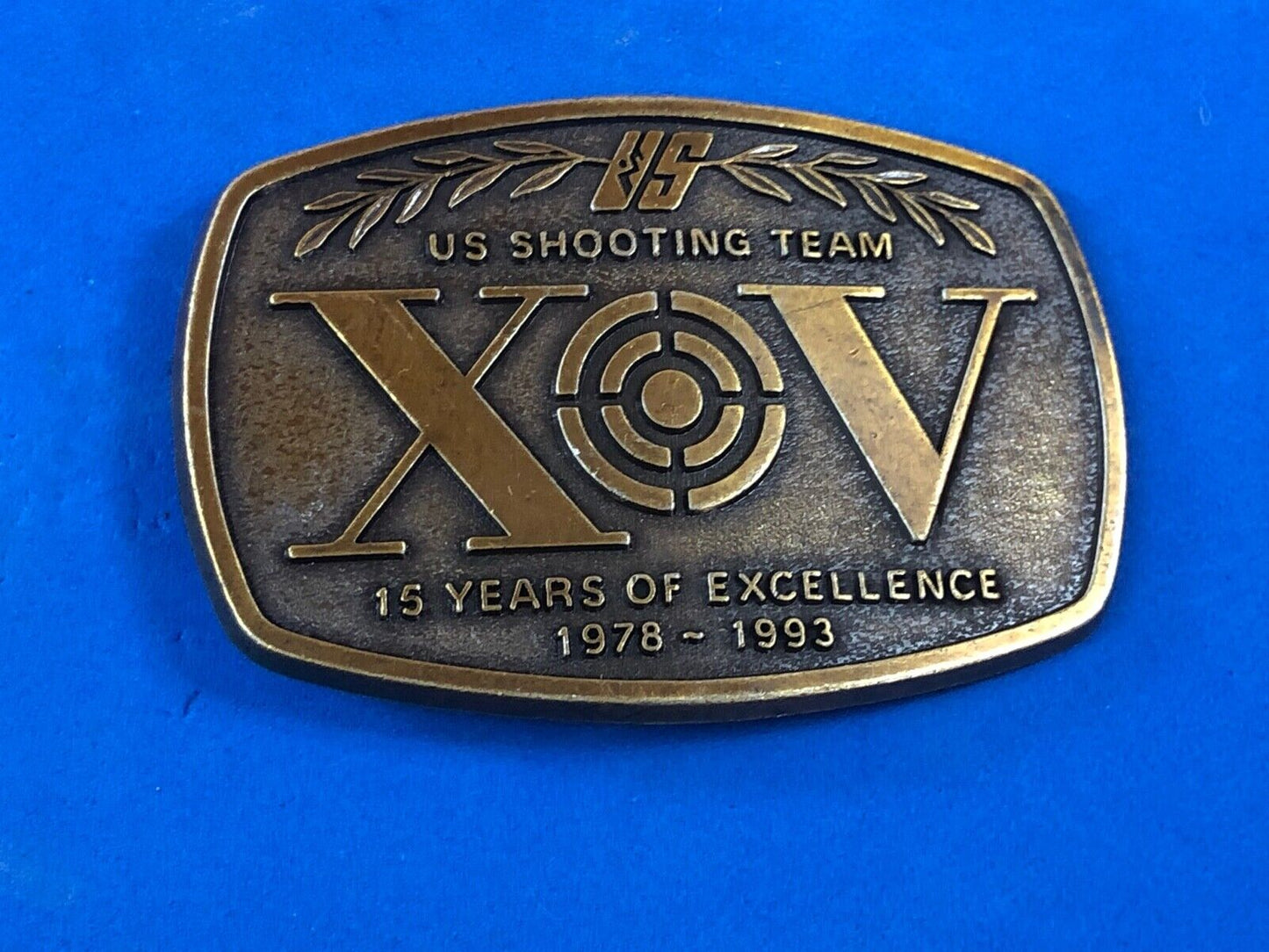 US shooting team 15 years of excellence 1978 - 1993 belt buckle 