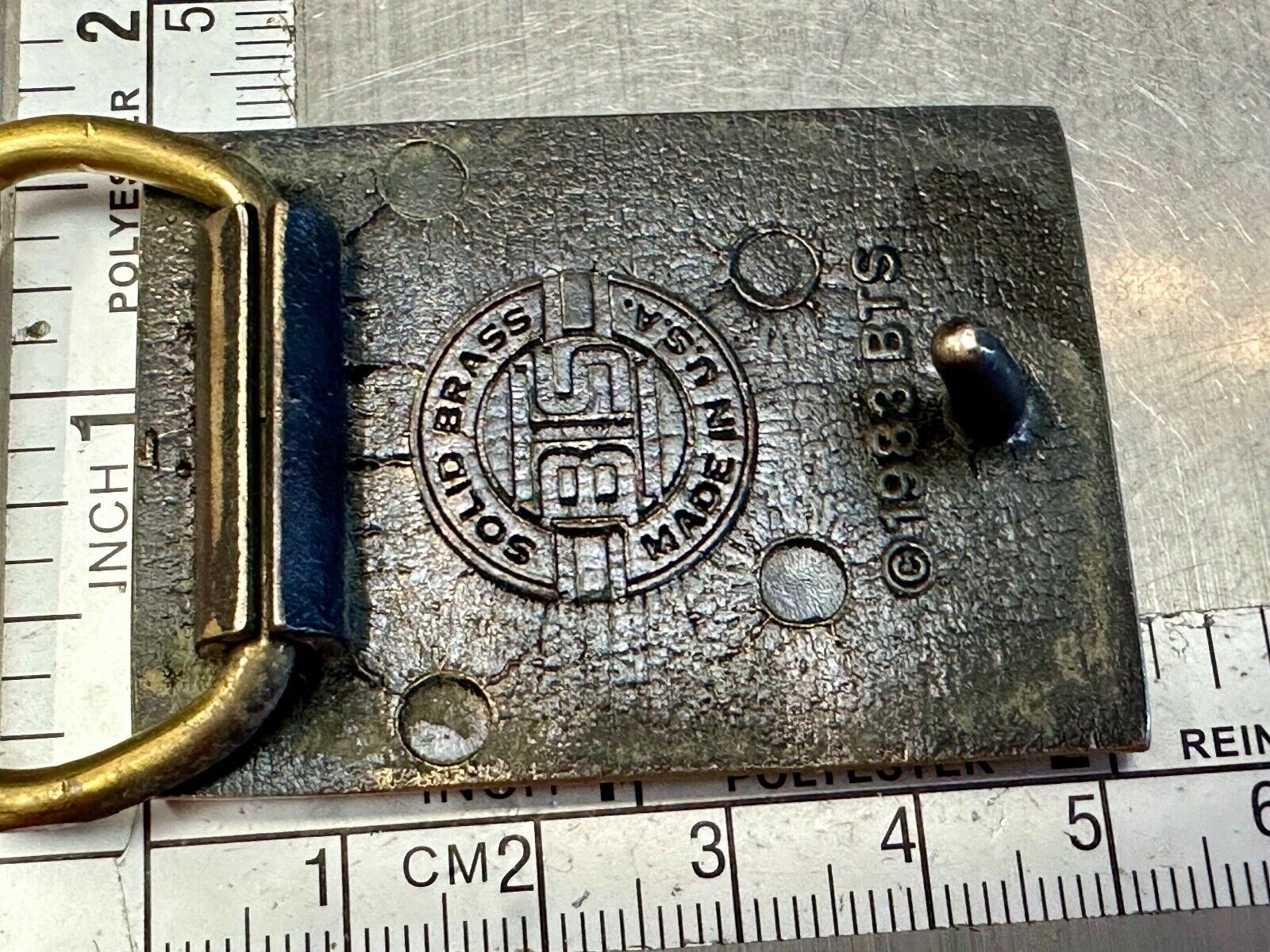 1988 US Olympics 100% Solid Brass Belt Buckle, Olympic Rings Logo & USA '88