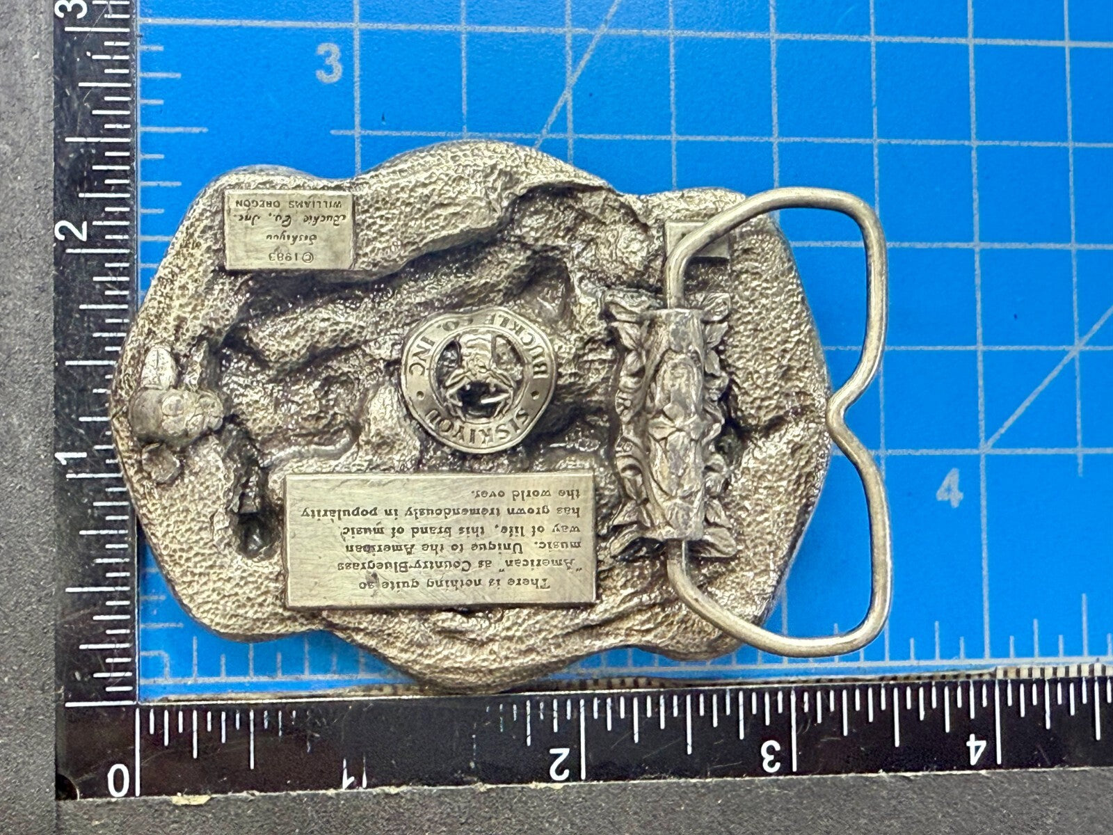 American Country Bluegrass Music Commemorate Vintage 1983 Siskiyou Belt Buckle