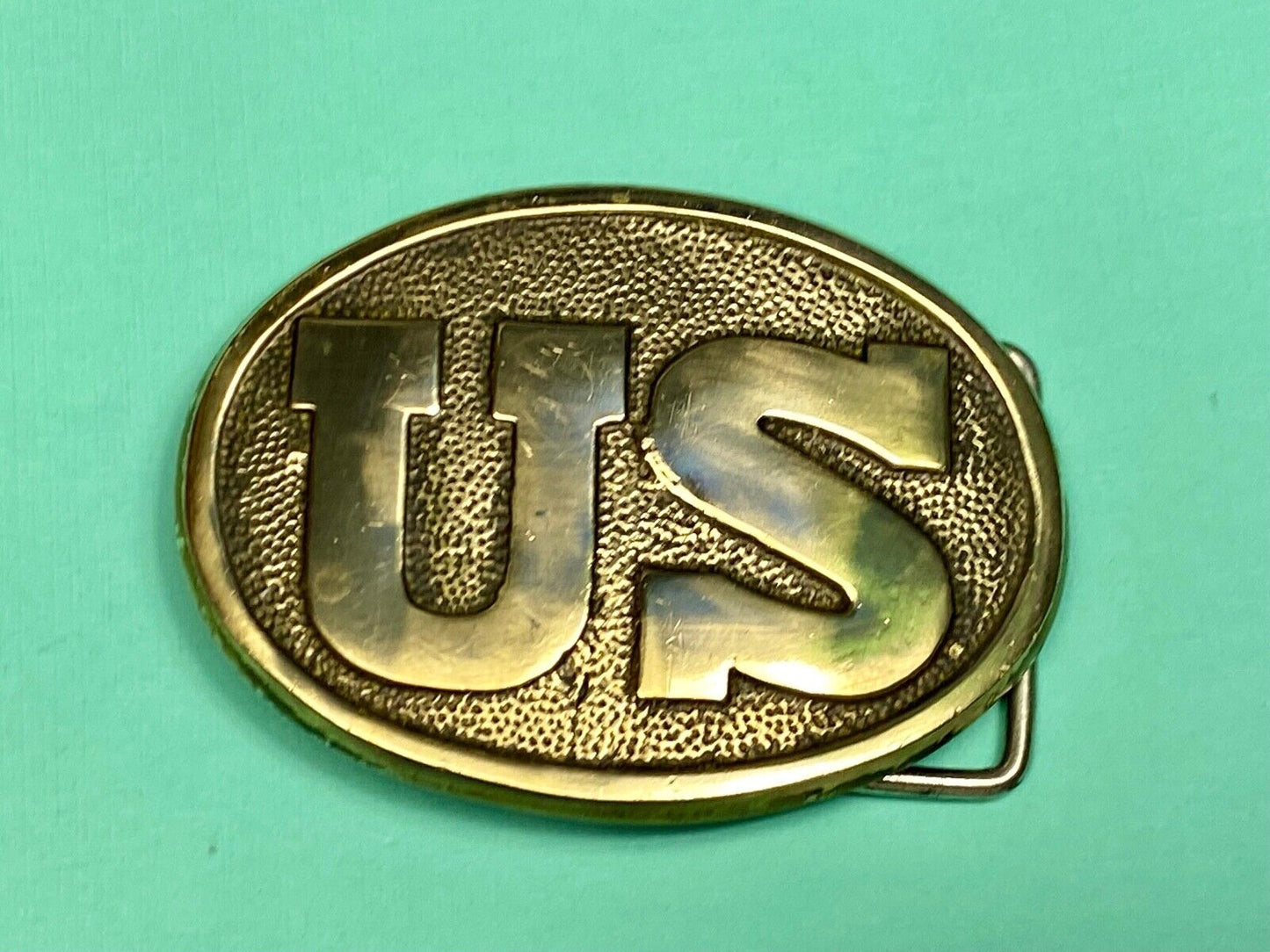 US Civil War reenactment military costume Vintage Hand made Brass belt buckle