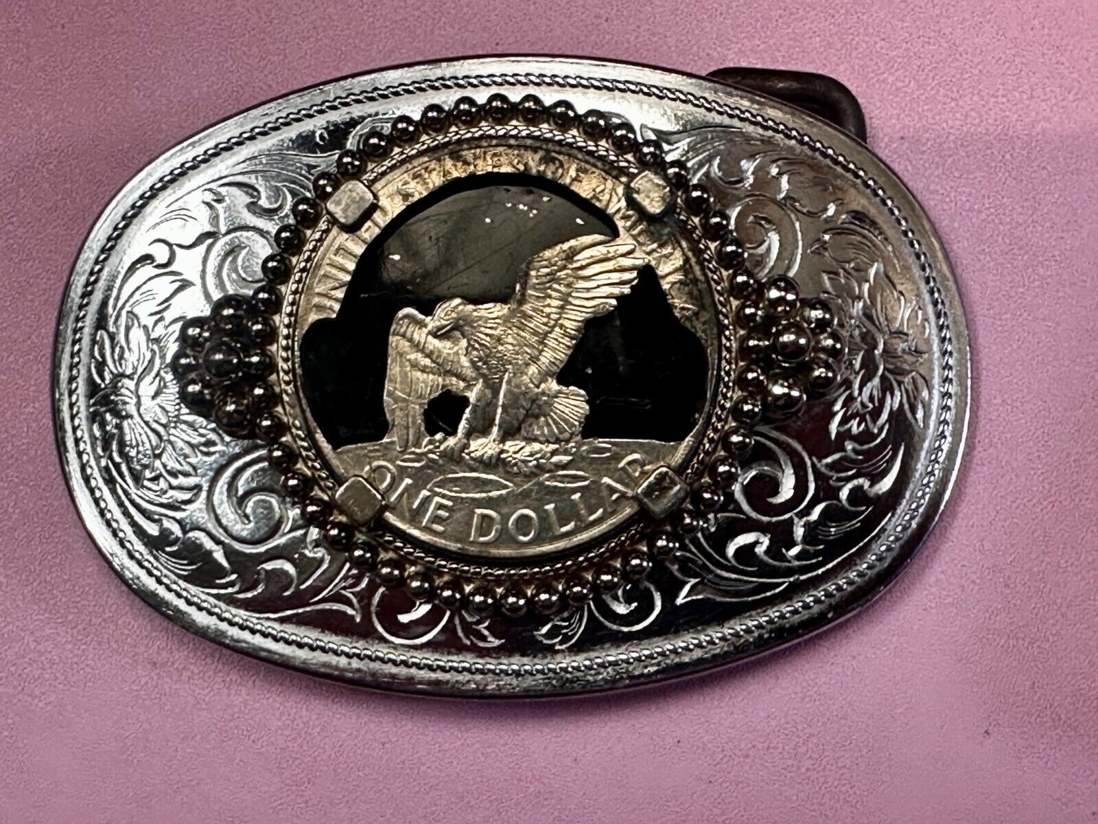 American Eagle Belt Buckle - or blank for your silver dollar coin or 39mm stone!