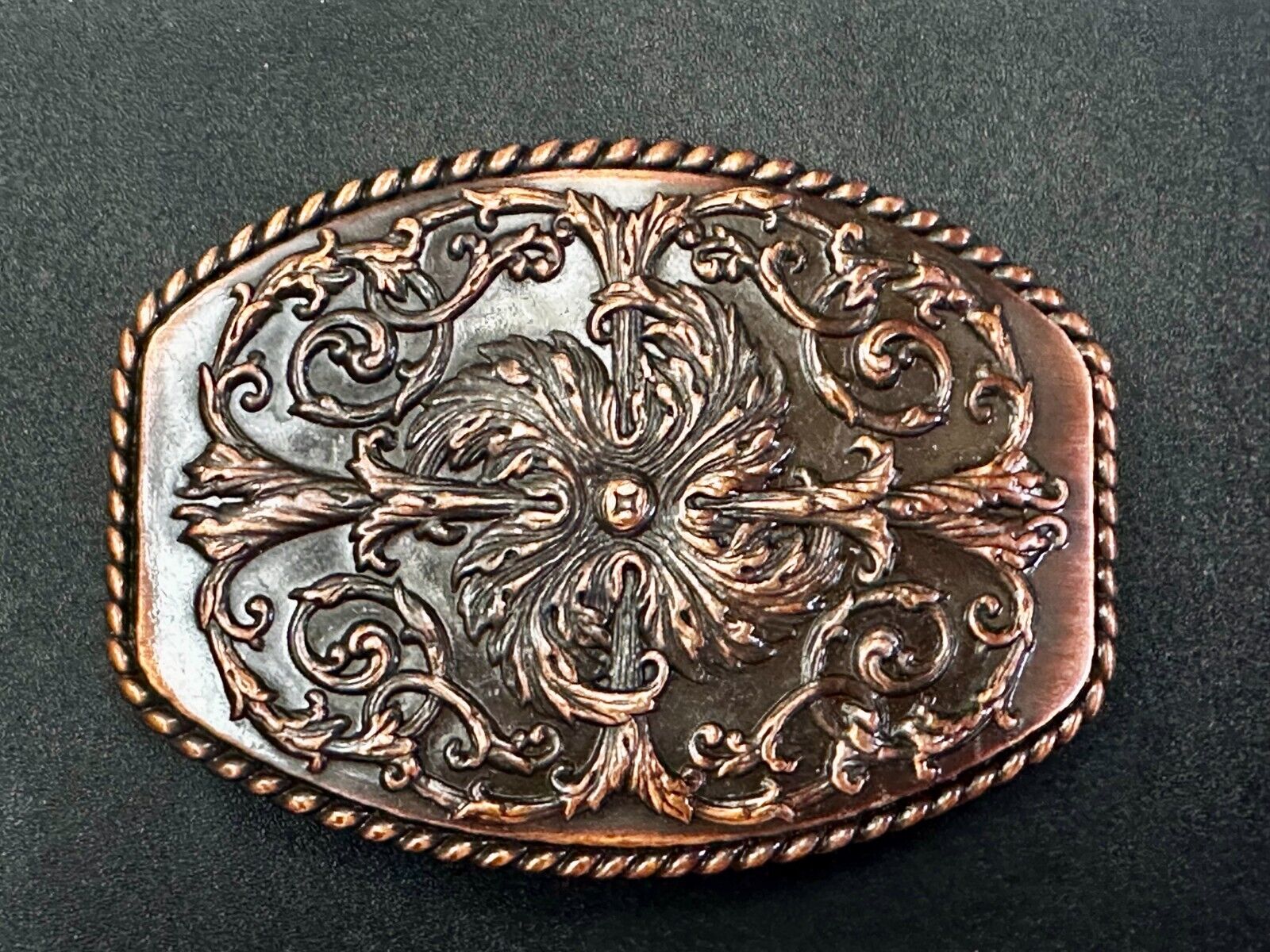 Unique Brown Color Detailed Floral Theme Replacement Belt Buckle