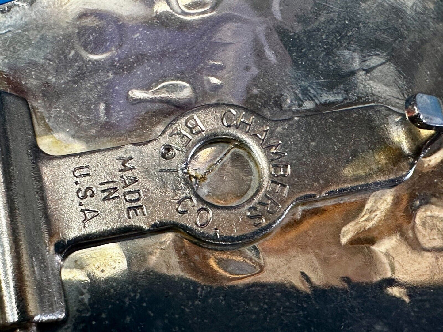 Vintage Cowboy Saddle Bronc western belt buckle by Chambers