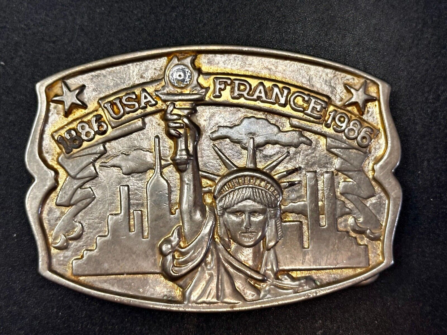 1886-1986 USA FRANCE Statue of Liberty belt buckle - Hammond Mint Commemorative