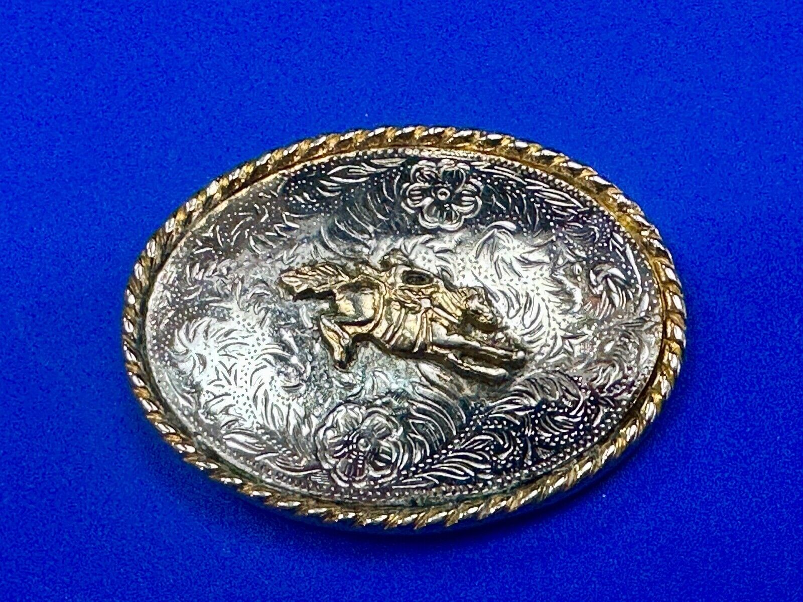 Vintage Ivan Cowboy Saddle Bronc western rodeo bull rider belt buckle