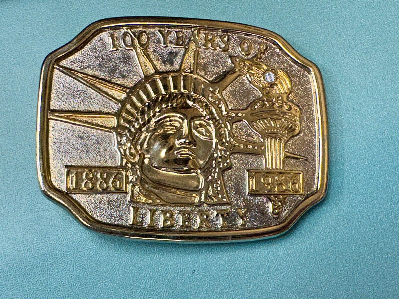 100 Years of Liberty  - NYC statue of Lady Liberty Souvenir Vintage belt buckle