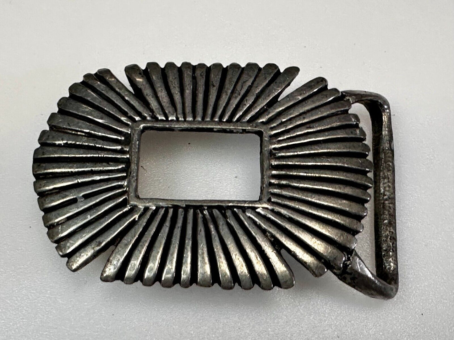 Artisan Made Pewter Belt Buckle Signed LJR Bill's Buckle Co