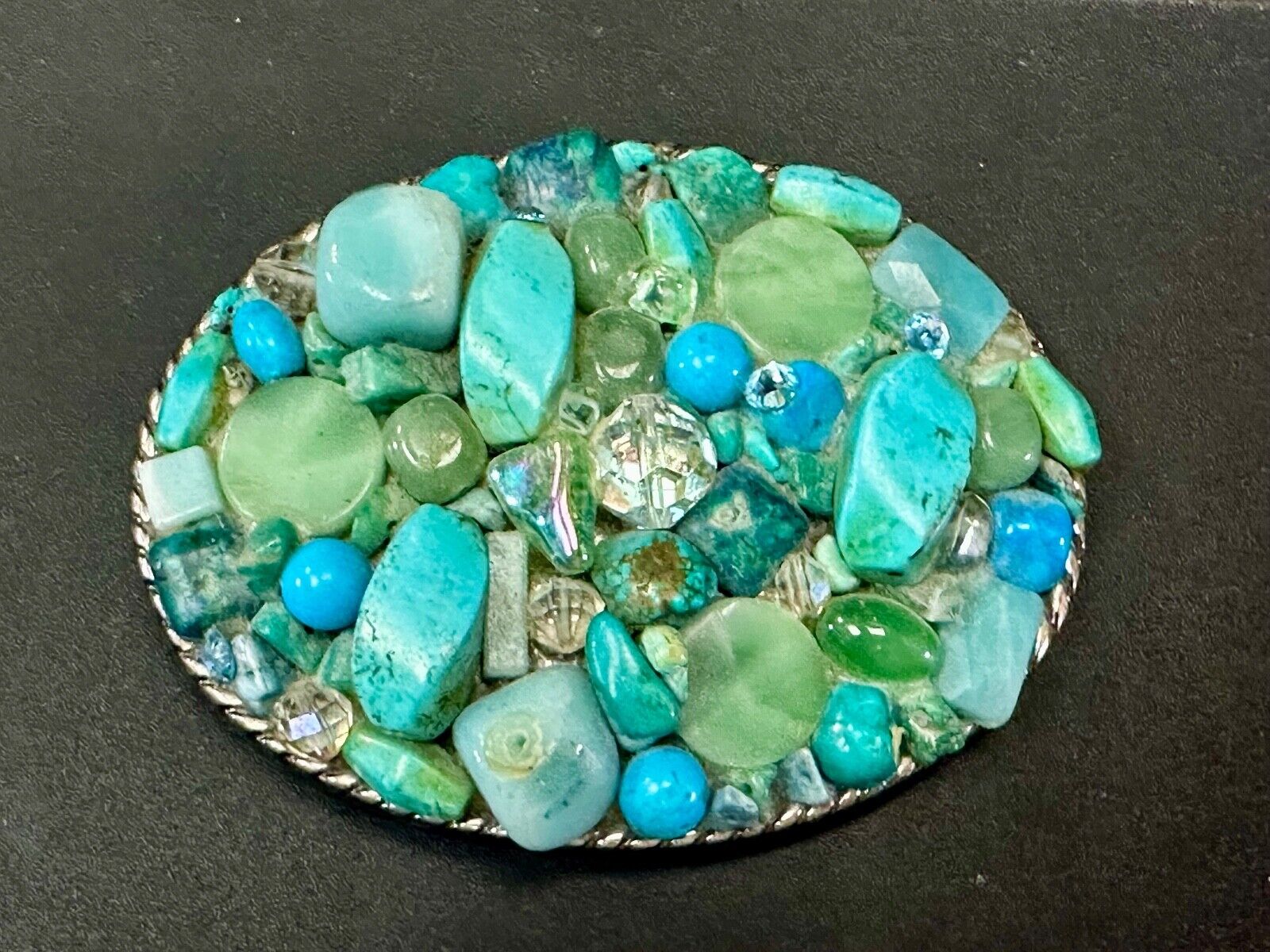 Artisan Mixed Material Turquoise color theme Belt Buckle by Ivan