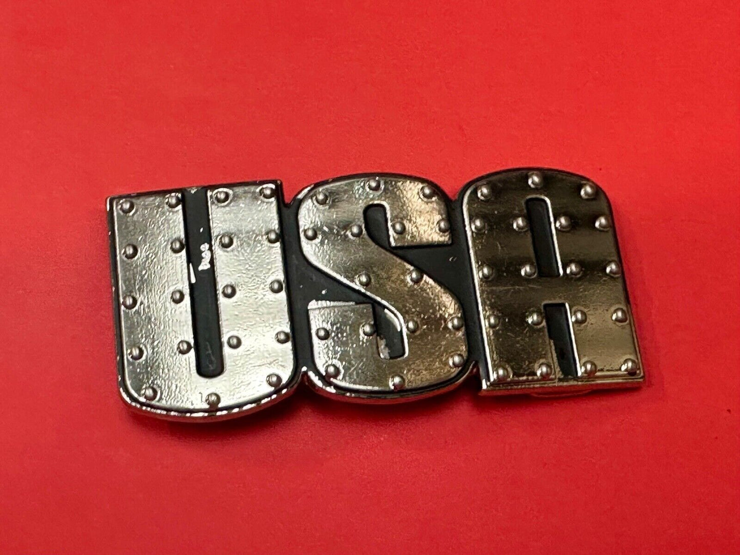 USA - Patriotic Cutout Letters America Proud Statement Crome Brand belt buckle