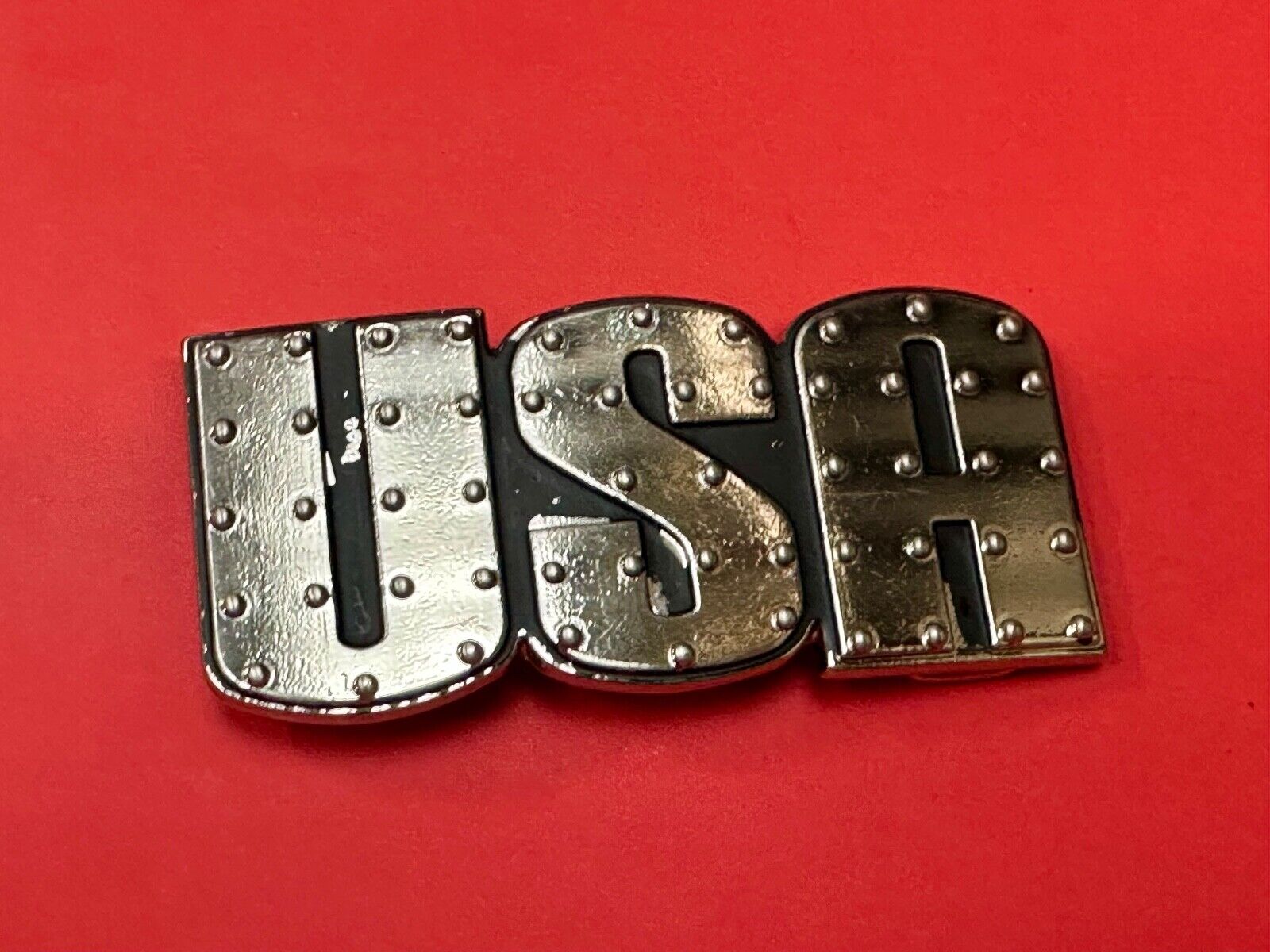 USA - Patriotic Cutout Letters America Proud Statement Crome Brand belt buckle