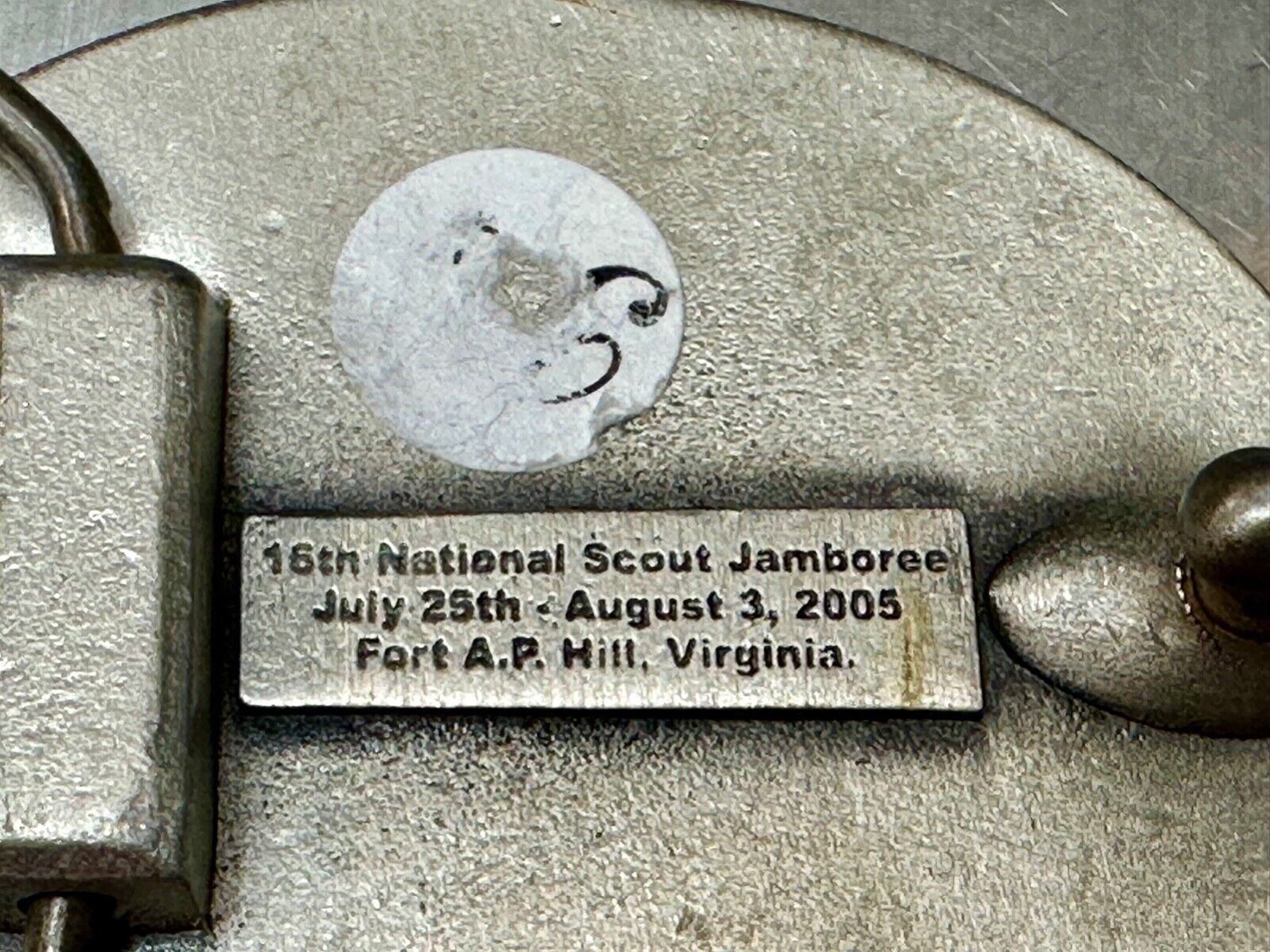 2005 BSA National Scout Jamboree STAFF Caroline County of Virginia Belt Buckle