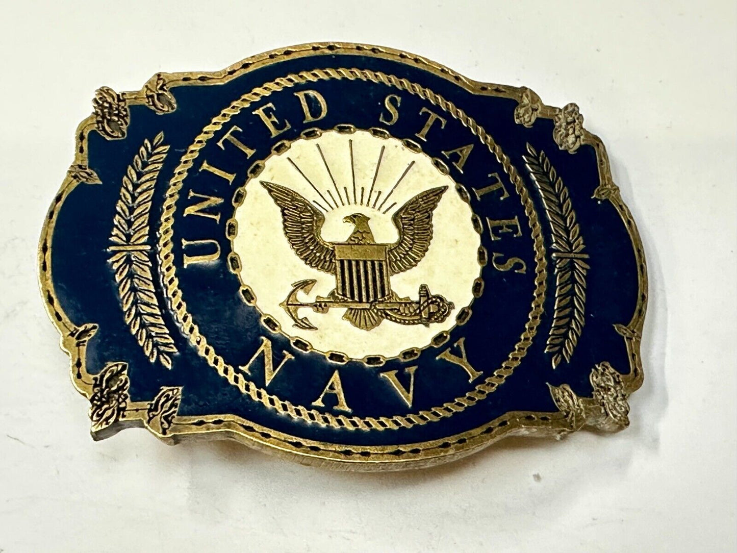 United States Navy Eagle Seal Vintage 1999 Commemorative Belt Buckle B.B. INC