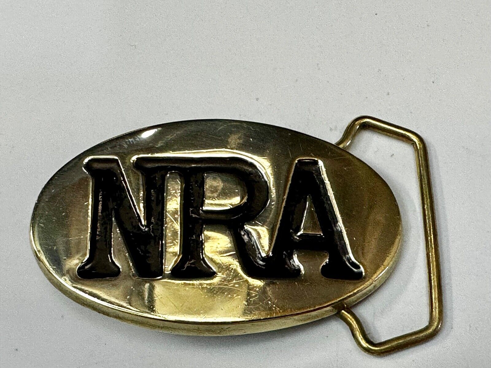 Baron Buckles NRA National Rifle Association Solid Brass oval Belt Buckle