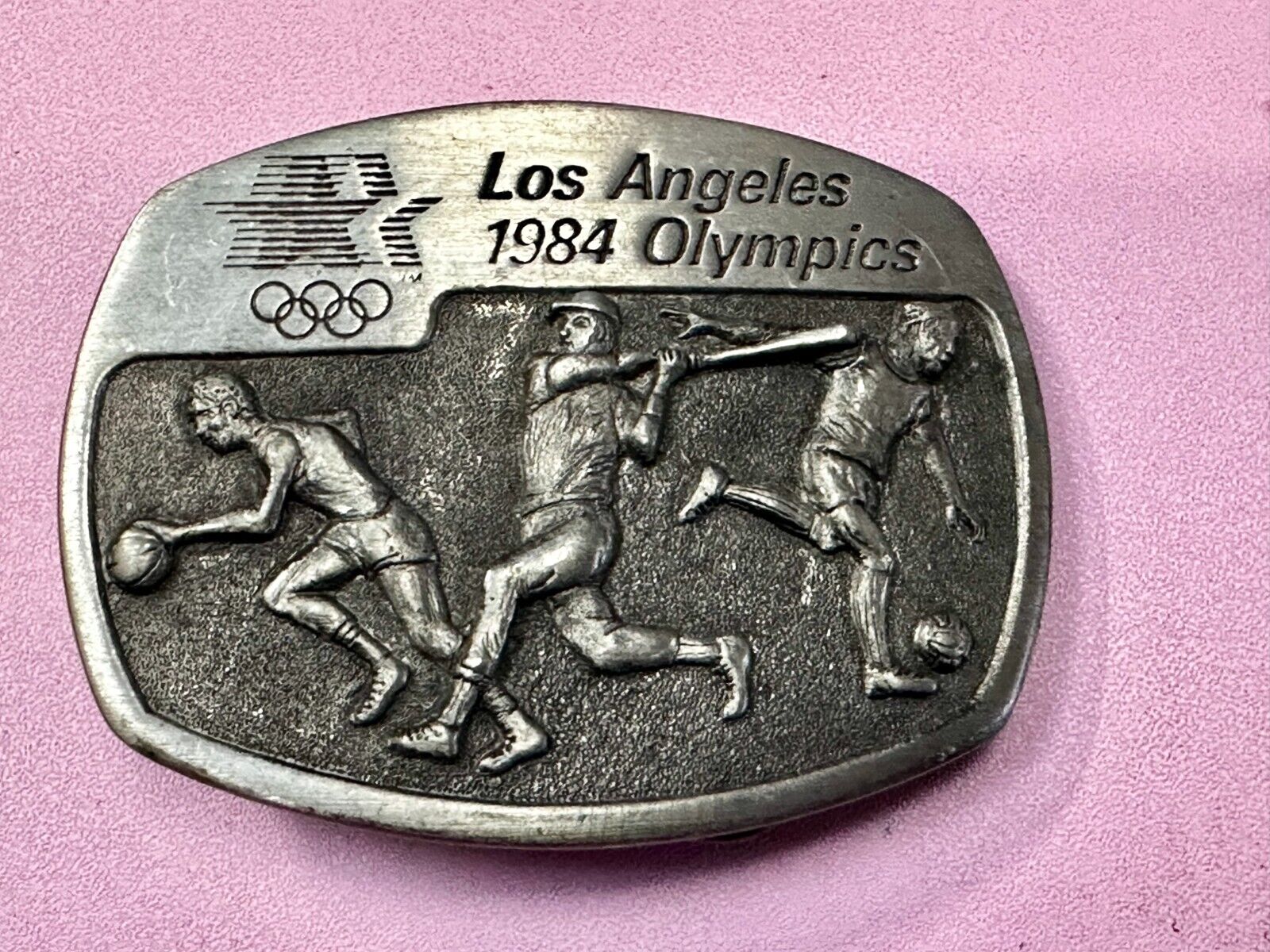 Baseball - 1984 Los Angeles Olympics Commemorative Pewter Sanchez Belt Buckle