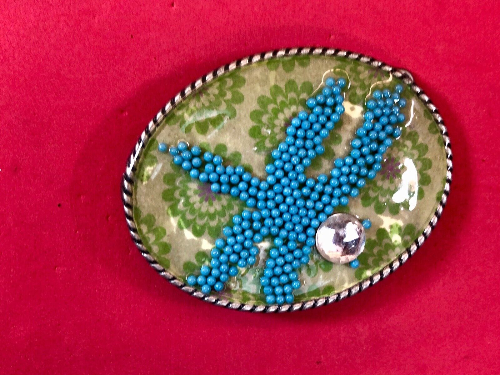 Unique IVAN belt buckle - Stone Art Artisan pattern design 