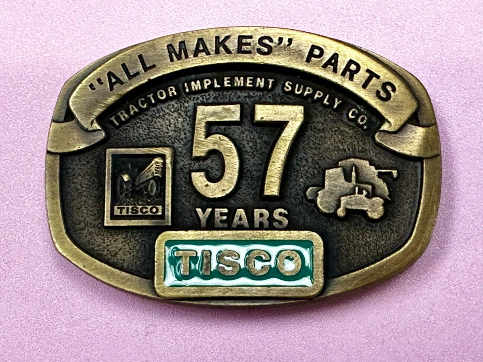 57 Years TISCO Tractor Implement Supply company NOS Belt Buckle by Speccast
