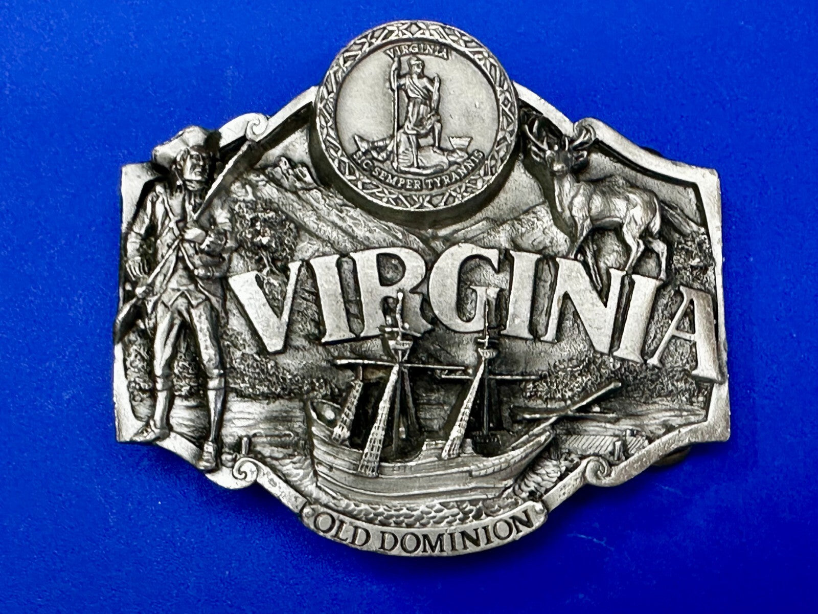 The States of Virginia Old Dominion Dogwood Cardinal 1987 Siskiyou Belt Buckle