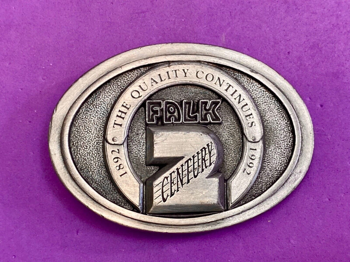 Vintage 1992 Falk Company, 2 Centuries, The Quality Continues Belt Buckle   #16 
