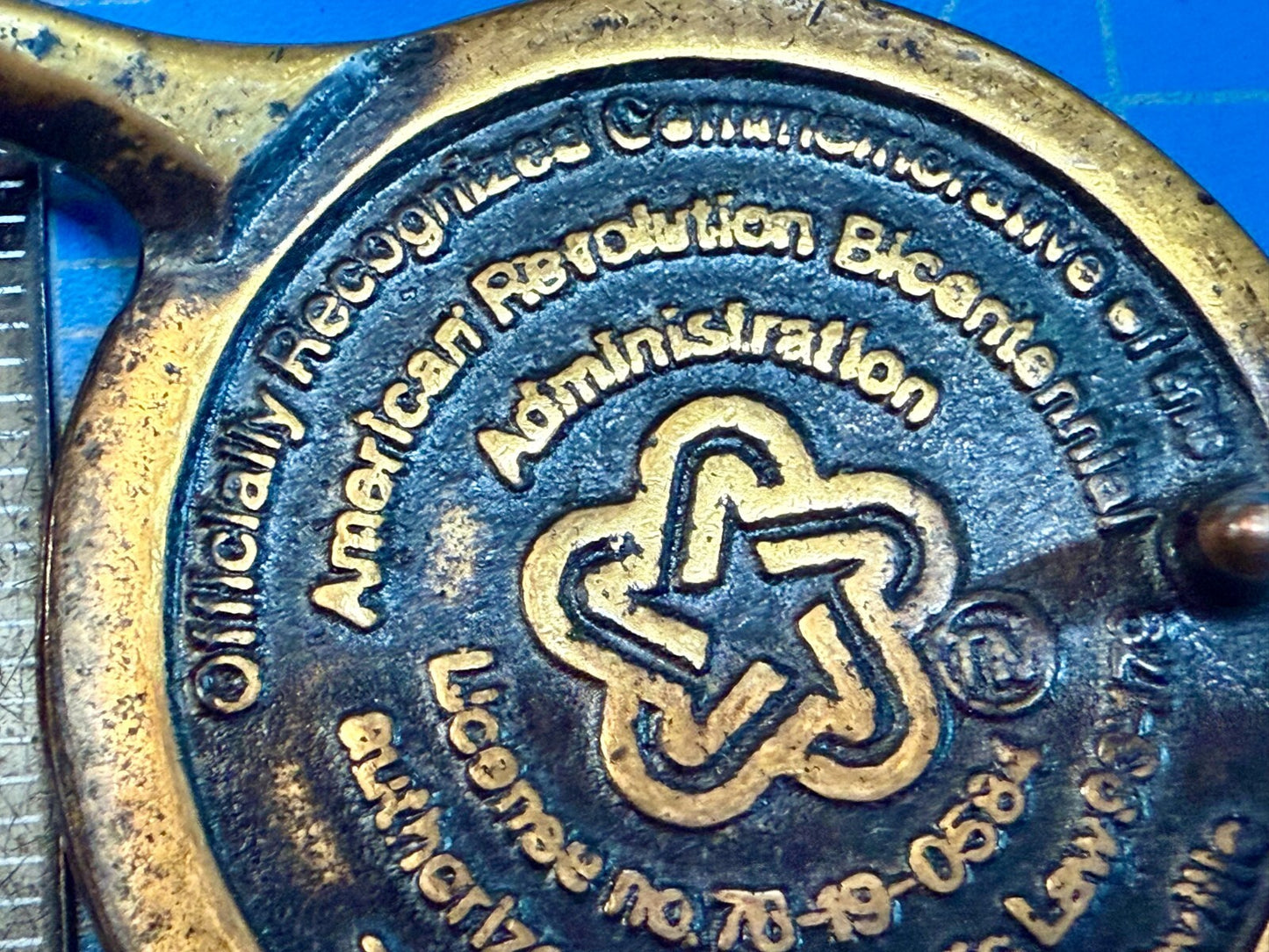 American Revolution Bicentennial Solid Brass Taylor Music Nashville Belt Buckle