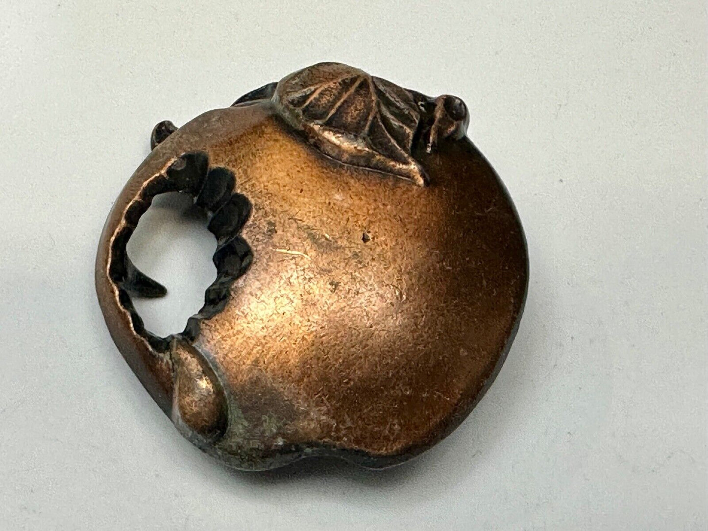 Apple with a bite taken out of it!   Vintage figural Belt Buckle