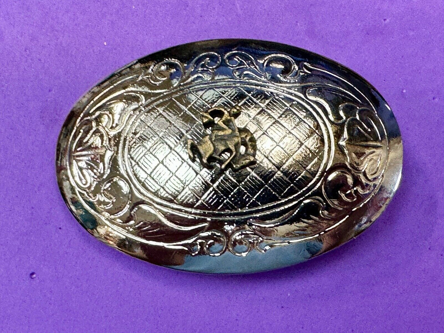 Vintage Cowboy Saddle Bronc western small center figure belt buckle