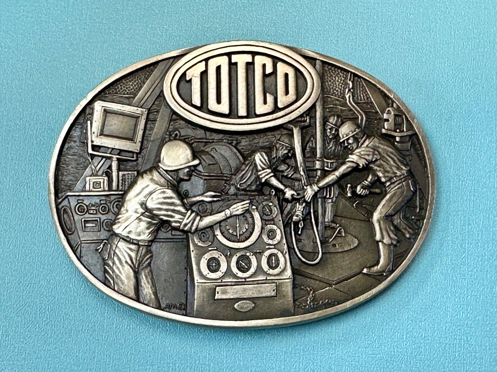 Totco Instruments Co  Manufacturing vintage ADM solid brass belt buckle